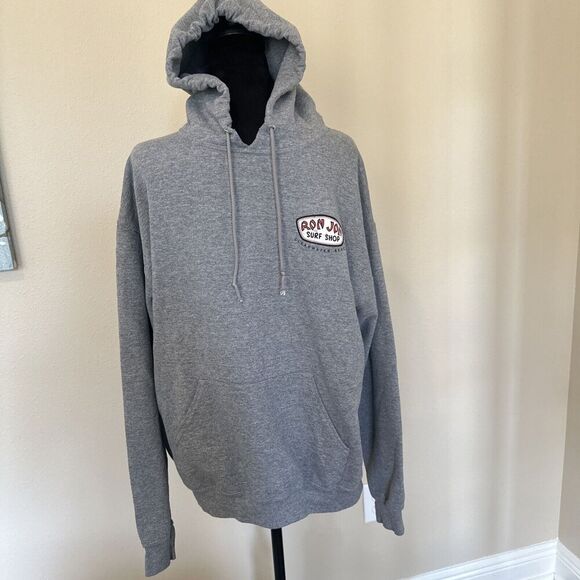 Ron Jon Surf Shop Hoodie Beach Sweatshirt Custom Surfboards Small Gray Pull Over - Picture 2 of 4
